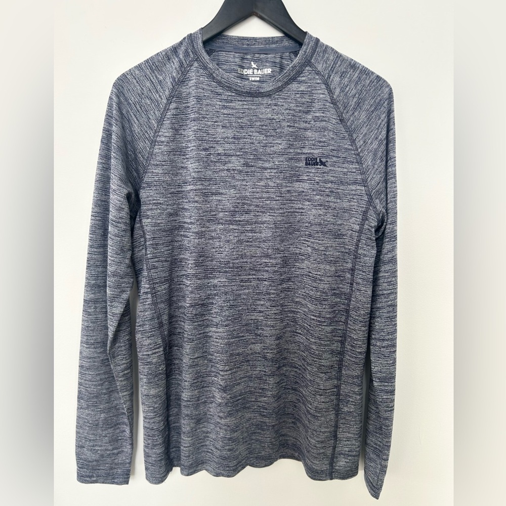 Eddie Bauer UPF Rash Guard Men’s Medium Blue Long Sleeve Sun Protection